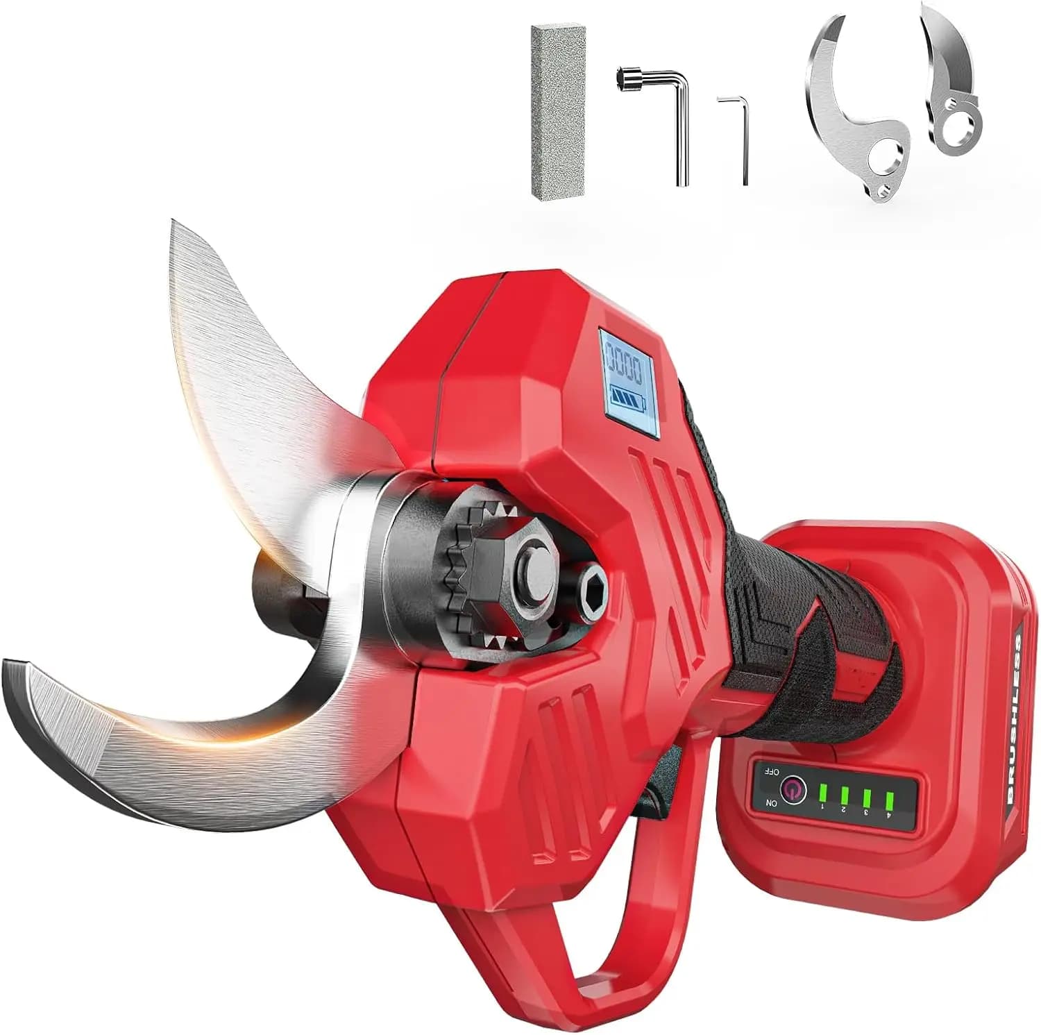 Forbici Elettriche Senza Fili con Display LCD, Compatibili con Batteria 18V, Potatore Portatile per Giardinaggio, Solo Utensile