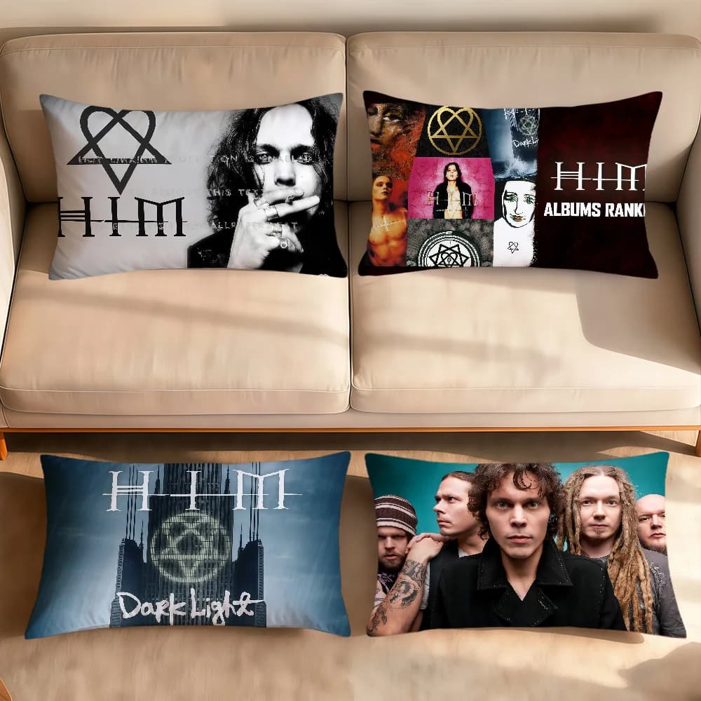 Rock Music Band H-HIM Cushion Cover Rectangle Pillow Cover Home Sofa Living Room Office Coffee Shop Hogar Decoration Pillowcase