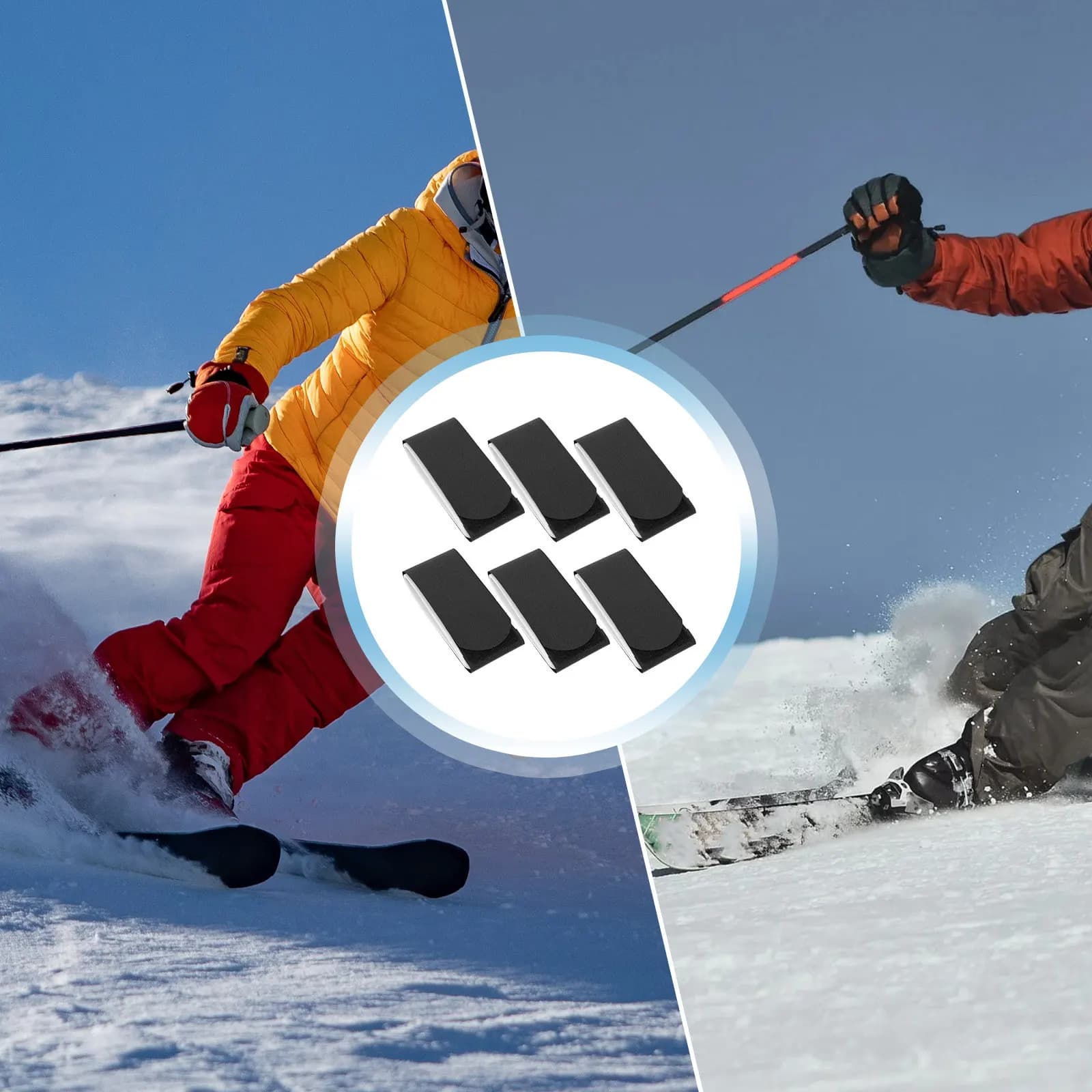 6Pcs Sturdy Ski Fixing Straps Abrasion Resistant Nylon Snowboard Binding Ties for Easy Transport Storage Snowboarding