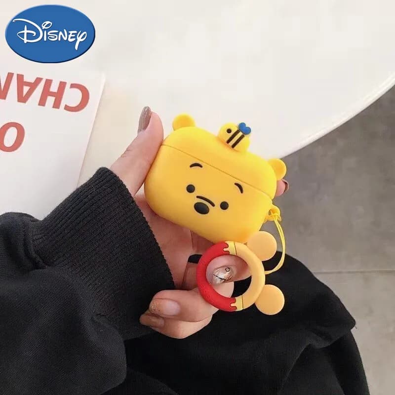 Disney Cartoon Cute Winnie the Pooh custodie in Silicone per Airpods 1 2 3 Pro custodia protettiva per auricolari Wireless Bluetooth
