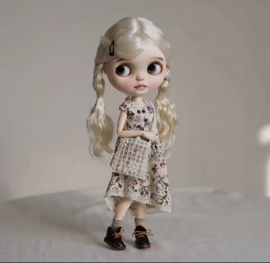 3pcs 2025 Landoudou/Blythe clothes set floral embroidered dress/Crossbody bag/ socks(Fit for Lulu,ymy24,Ob22,24,26,zone, Jenny)