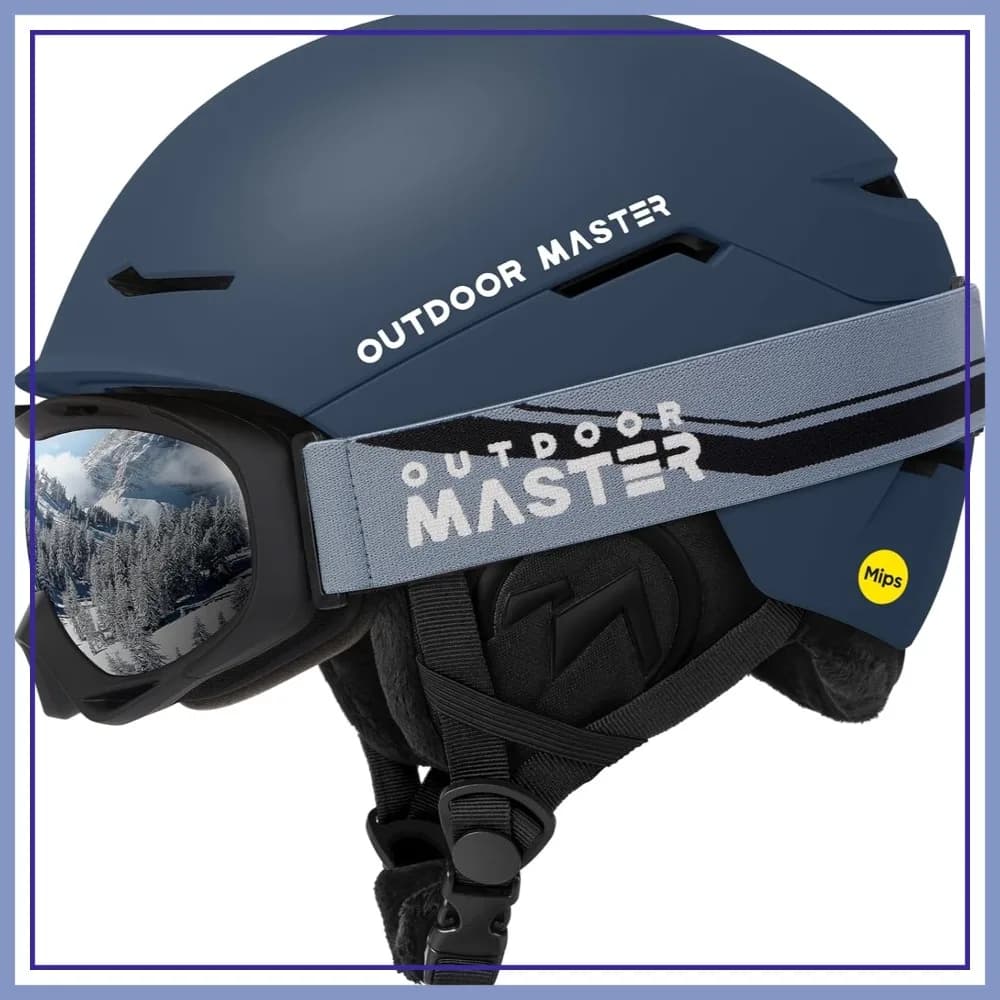 Casco da Sci MIPS con Set di Occhiali OTG - Casco da Snowboard per Uomini, Donne e Ragazzi