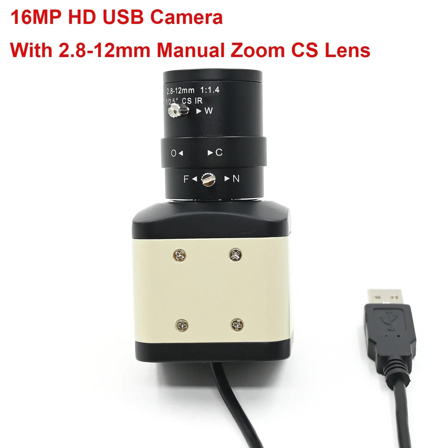 16 MP USB camera, Webcam Ultra HD 4656X3496,IMX298 housing with manual varifocal lens of 2.8-12 mm 5-50 mm, Linux window Android Mac