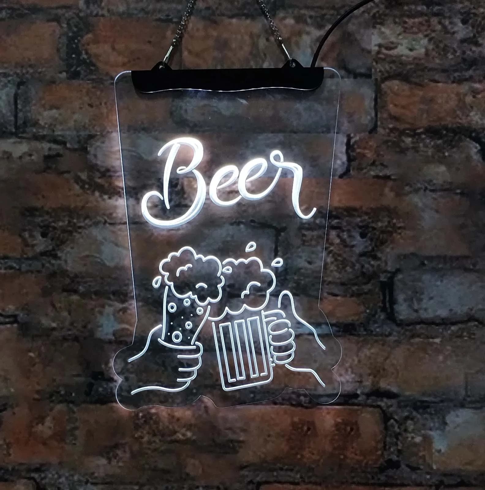 Bar club, allevamento della tazza di birra, insegna al neon a LED, pannello acrilico, parete decorativa per interni, blu 20*30, per sale del negozio, feste