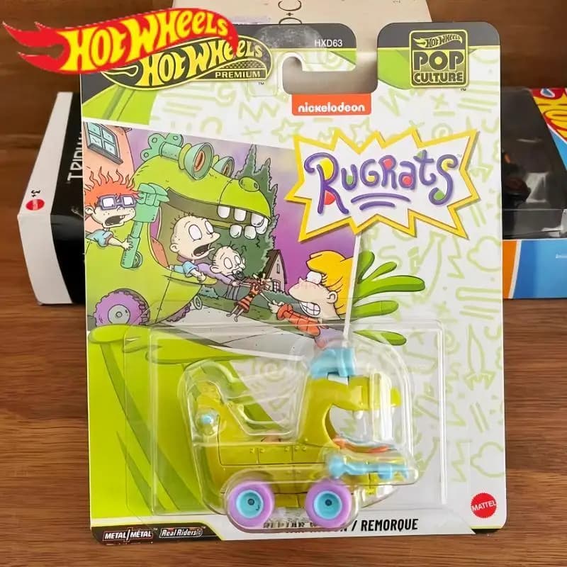 Genuino Hot Wheels Premium Cultura Pop Rugrats Reptar Wagon Remorque HDX63 Metallo Da Collezione 1/64 Pressofuso Modello di Veicolo Giocattolo Regalo