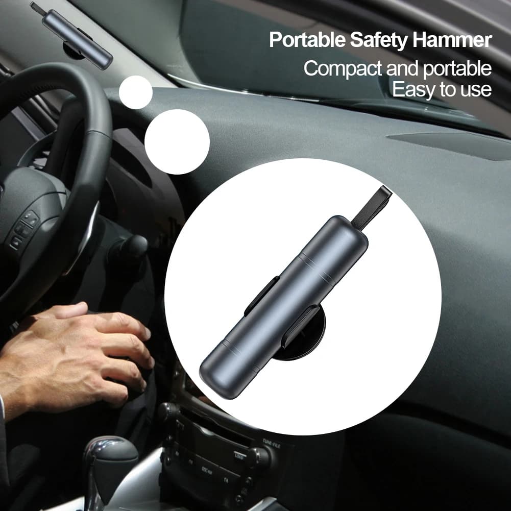2025 Car Safety Hammer Aluminum Alloy Auto Emergency Glass Window Breaker Seat Belt Cutter Life-Saving Car Emergency Tool Kit