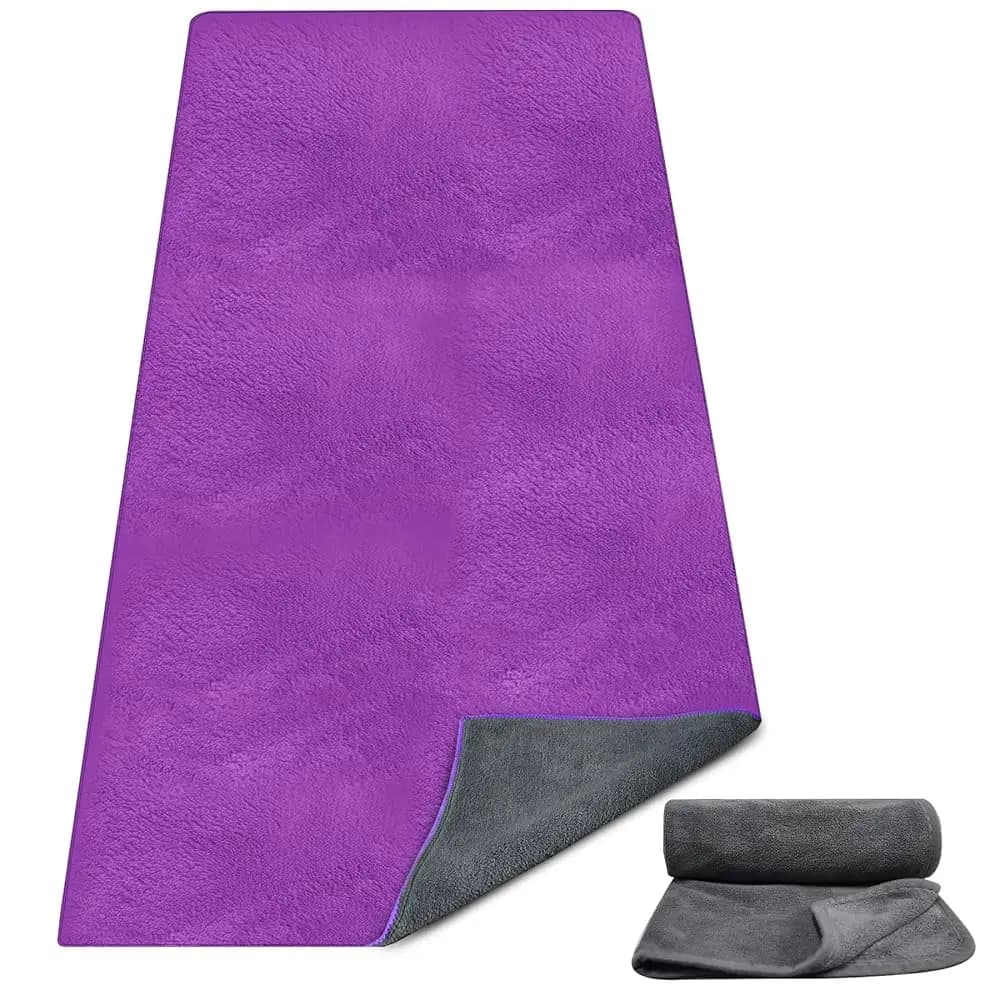 Set di Asciugamani per Tappetino Yoga – Copritappetino Yoga in Microfibra Spessa 600GSM Antiscivolo (70x25,5) + Asciugamano per Mani – Super Assorbente, Antiscivolo