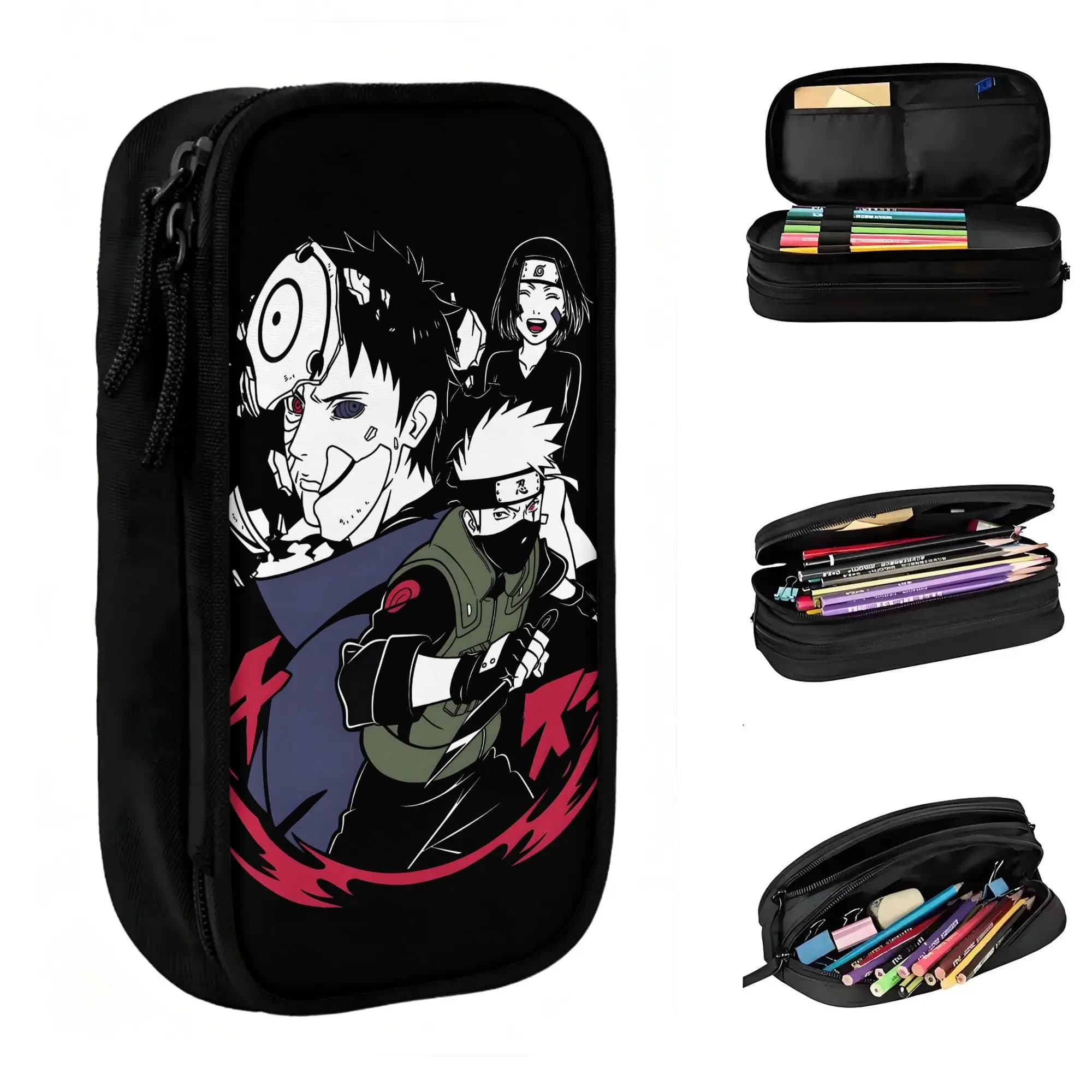Custom U-Uchihas M-Madaras Animes Cute Pencil Case Boys Girls Large Capacity Legendary Pencil Pouch Students Stationery