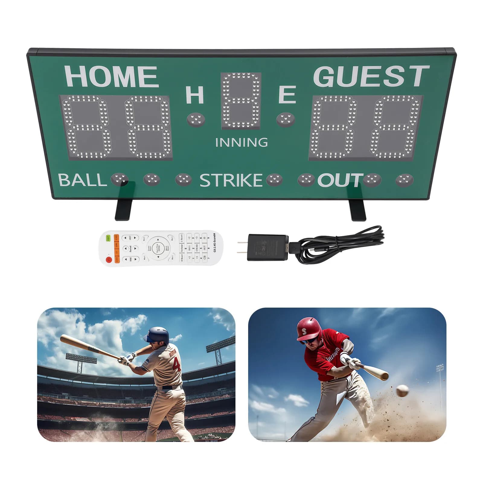 Tabellone elettronico per segnapunti da baseball 7835cm con display in ABS per giochi sportivi e tornei