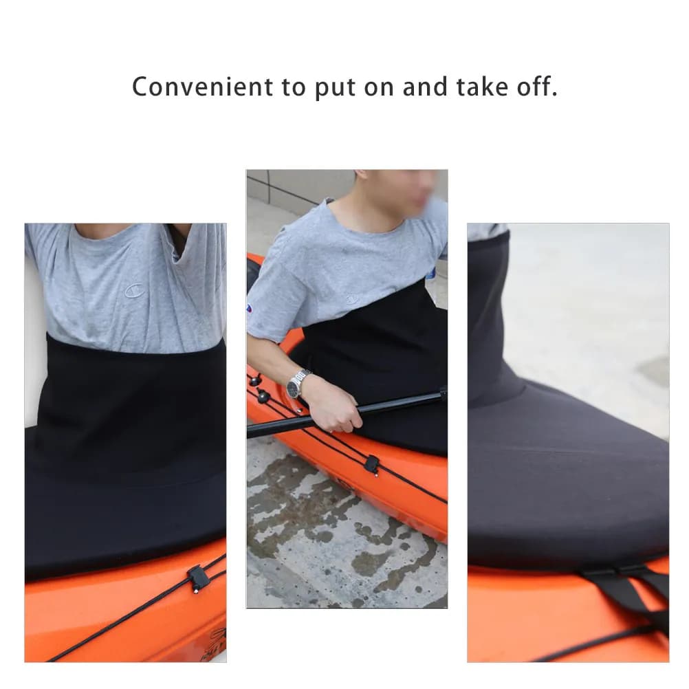 Professional Kayak Spray Deck Skirt Waterproof Free Size 85-105Cm Handle Strap Anti-Slip Secure Fit Canoeing Rafting Paddling