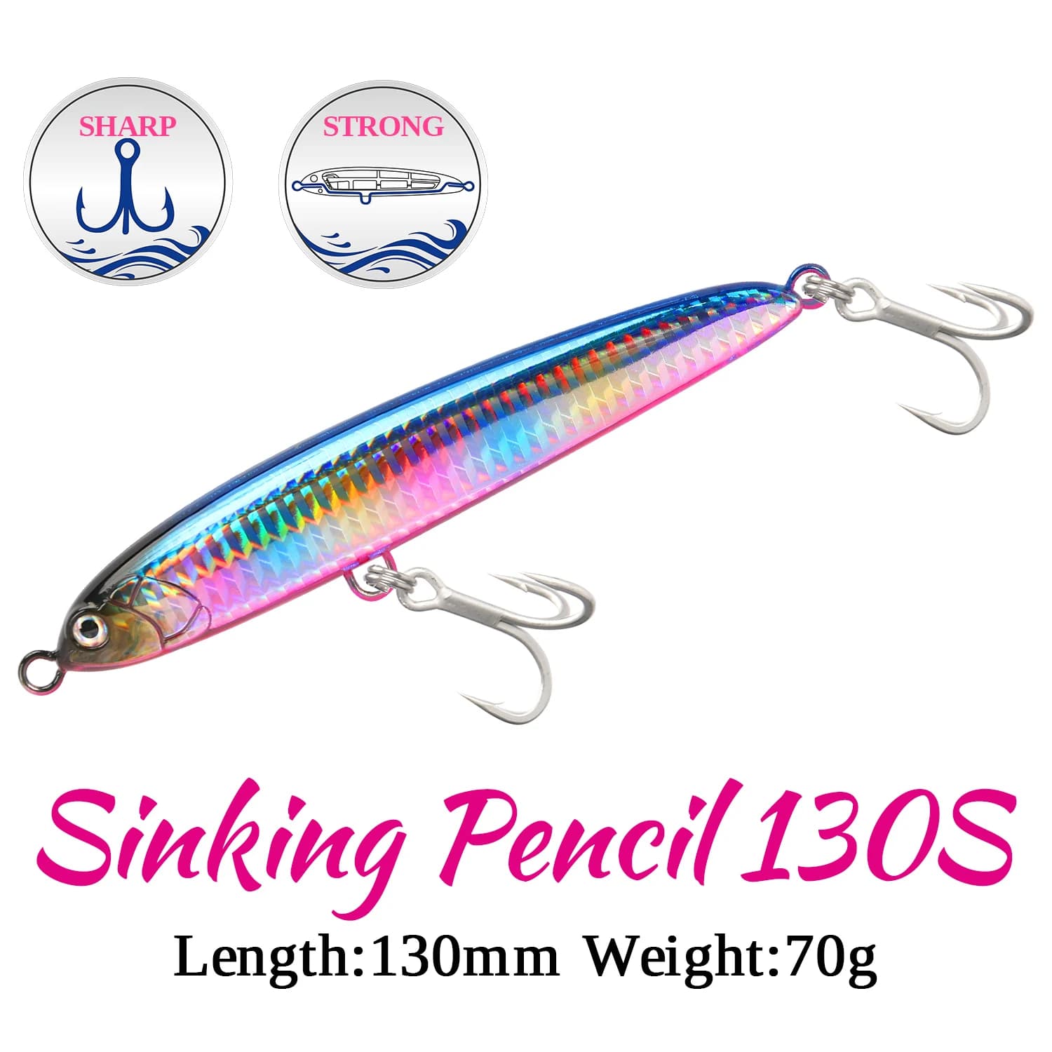 TSURINOYA Offshore Stickbait Matita 130S Esca affondante 130mm 70g SW Gioco Tonno GT Acqua salata Big Game Esche dure