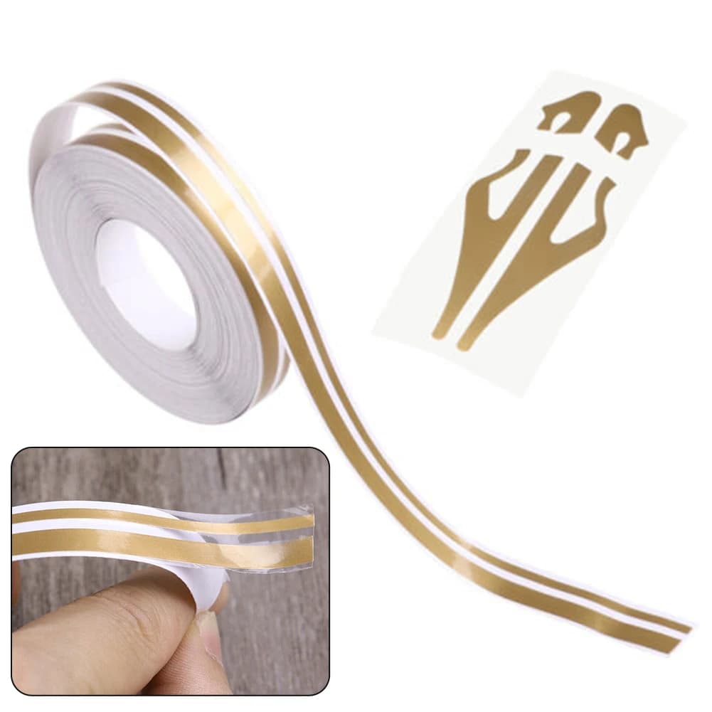 Brand New Tape Decal Part Double Line Gold Pinstripe Practical Stickers Streamline Stripe Tape Vinyl 980*1.2cm