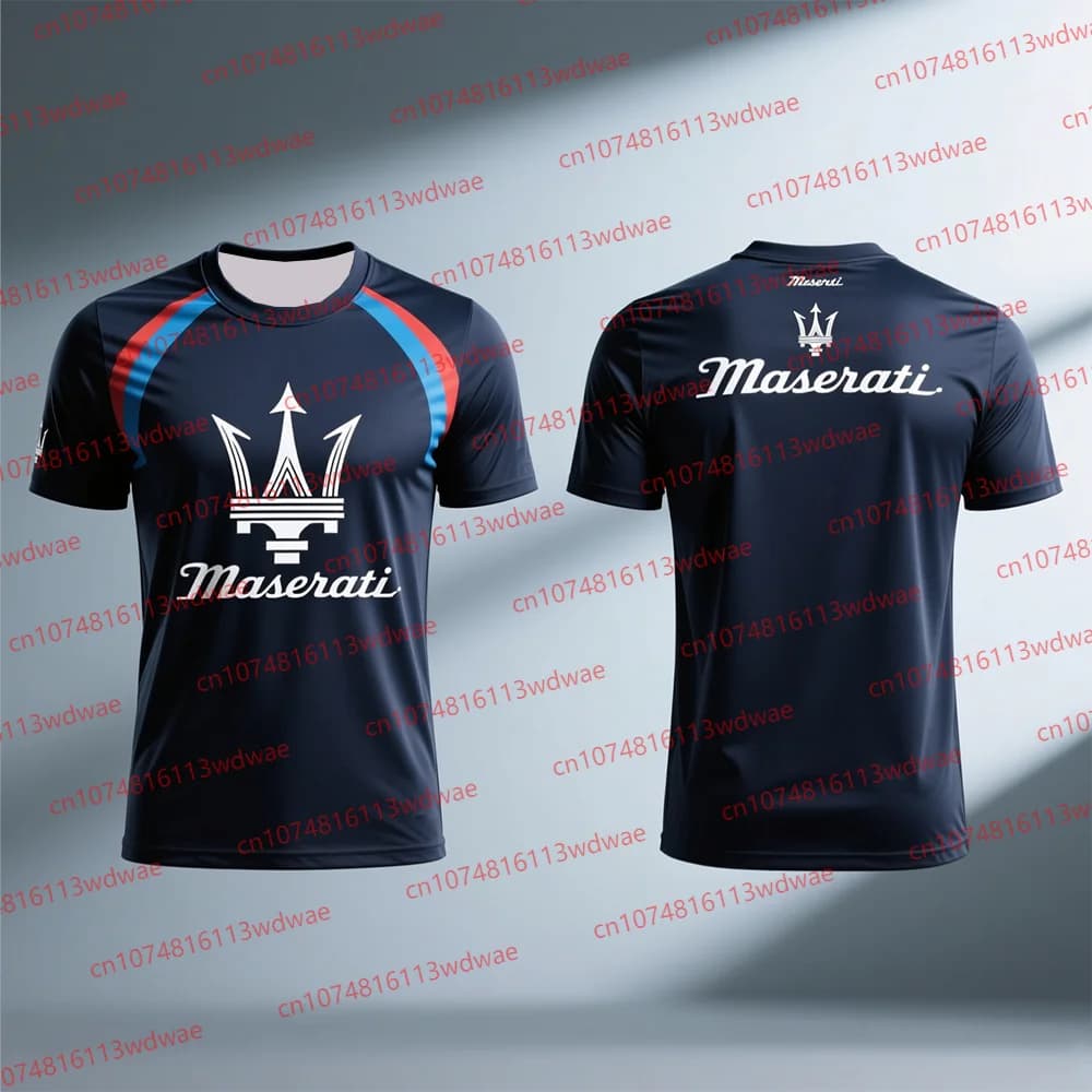 Maserati T-shirt Fashion Men's Short Sleeved T-Shirt Fast Drying Sports Couple 3D Print Riding suit Moto Sport outdoor Tee