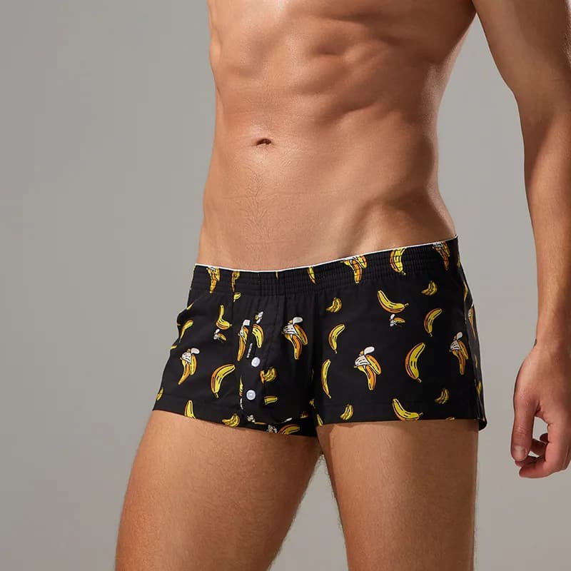 Seobean Men's Breathable Cotton Shorts Lightweight Comfortable Underwear for Home Use Summer Pants