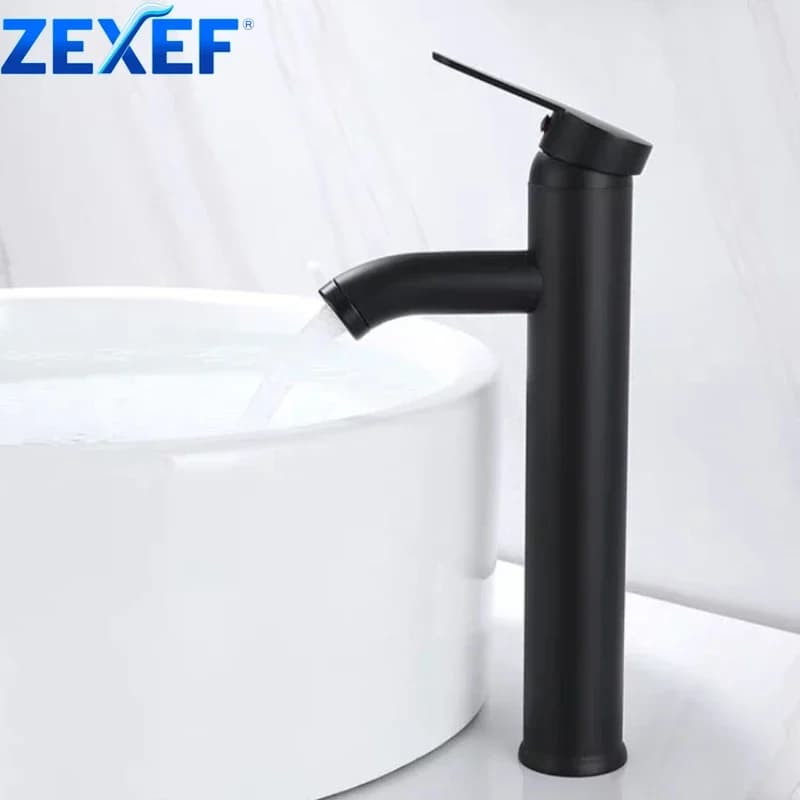 Rubinetto Nero ZEXEF per Lavabo Bagno, Miscelatore Acqua Calda e Fredda, Accessori Speciali per Cucina e Bagno