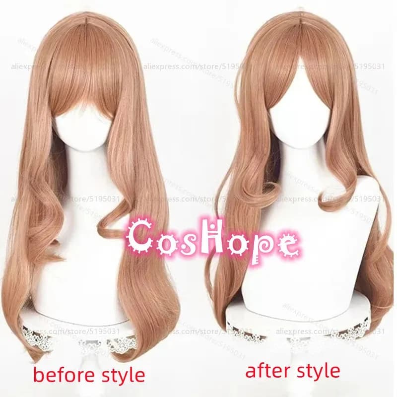 Soyo Nagasaki 67 cm onda lunga riccia arancione marrone parrucca anime cosplay parrucche sintetiche resistenti al calore