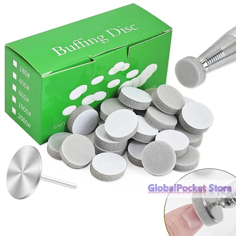 50pcs Nail Buffing Disc 20mm Polishing SandPieces For Quick Polishing Nails Manicure Tool Accessories Nail Kit Professional Set