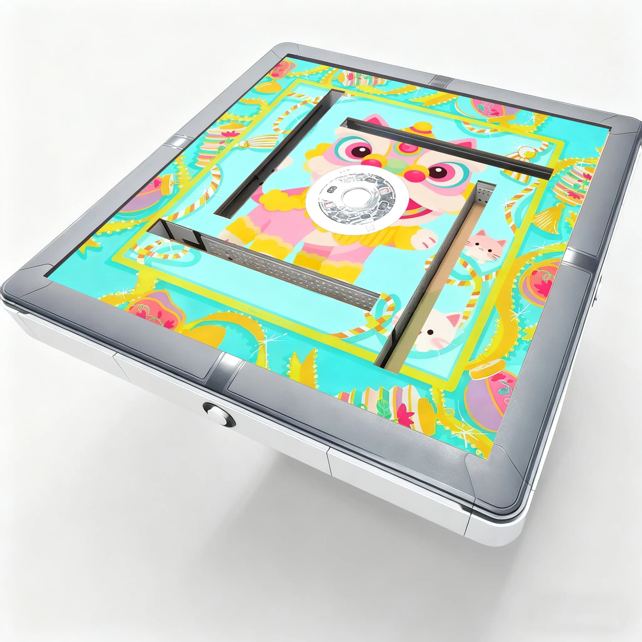 Tavolo Mahjong automatico moderno di lusso 3 in 1 | Casa salvaspazio portatile pieghevole | Tavolo da pranzo da poker Piastrelle da 1,42-1,73 pollici