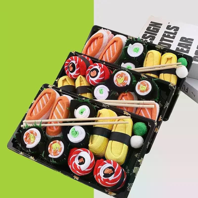 "Confezione regalo per le vacanze e il compleanno, 3/4/5 paia di calzini per hamburger pizza sushi, calzini comodi autunno inverno da donna.