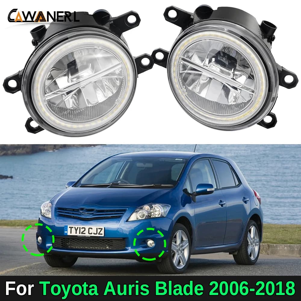 2IN1 Funzione Auto Canbus LED Fendinebbia Angel Eye Luce diurna per Toyota Auris Blade 2006-2018 30W Fendinebbia DRL Montaggio 2 Pezzi