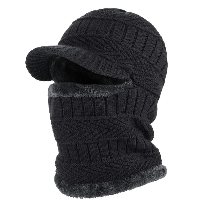 Men's Winter Hat Skullies Berretti Men's Winter Hats Women's Wool Scarf Berretto Passmontagna Mask Hooded Knitted Hat for Women