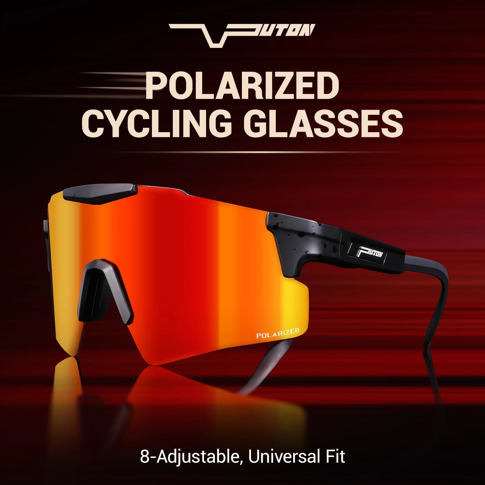 PUTON Occhiali da sole da pesca polarizzati Occhiali da sole da corsa per esterni alla moda Occhiali da bici da strada MTB Occhiali da bicicletta per escursionismo sportivo