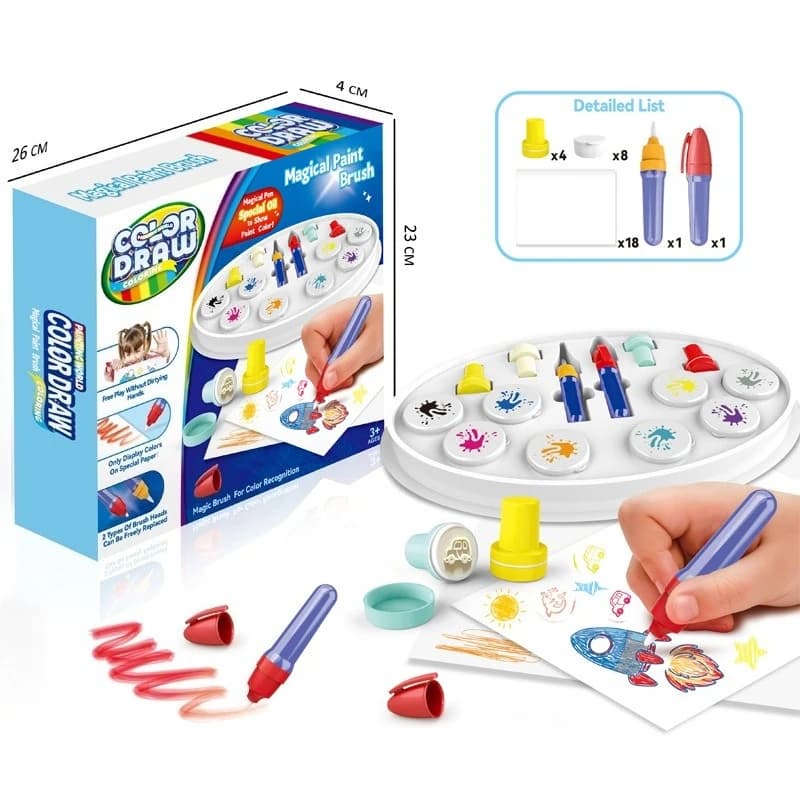 Giocattoli da disegno magici per bambini Pennello colorato fantasy Sigillo per graffiti Set di pittura per bambini Giocattoli educativi interattivi Montessori per bambini