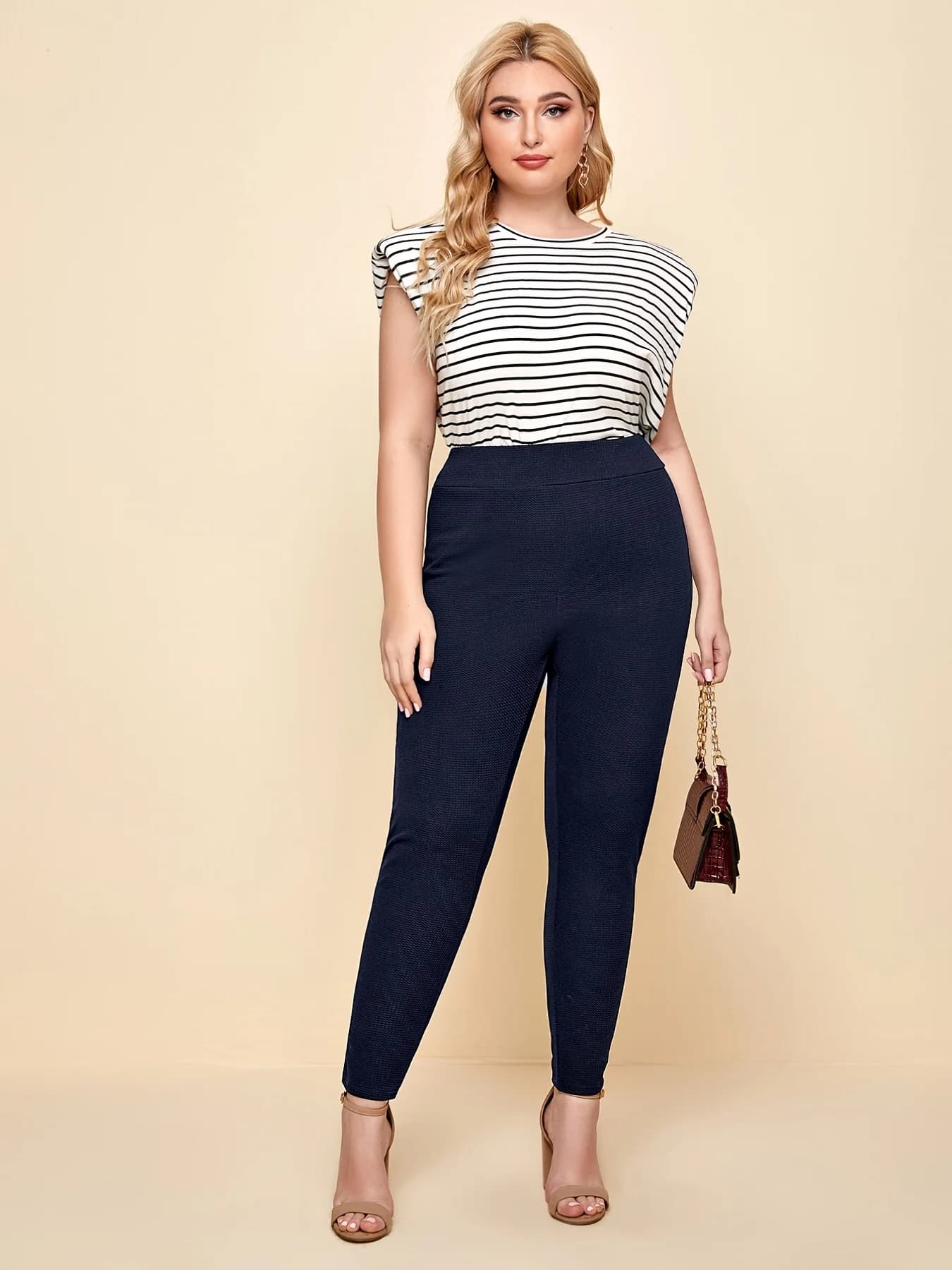 Summer new plus size waist extreme hip fashion woman button fake design tempera yoga pants nine points