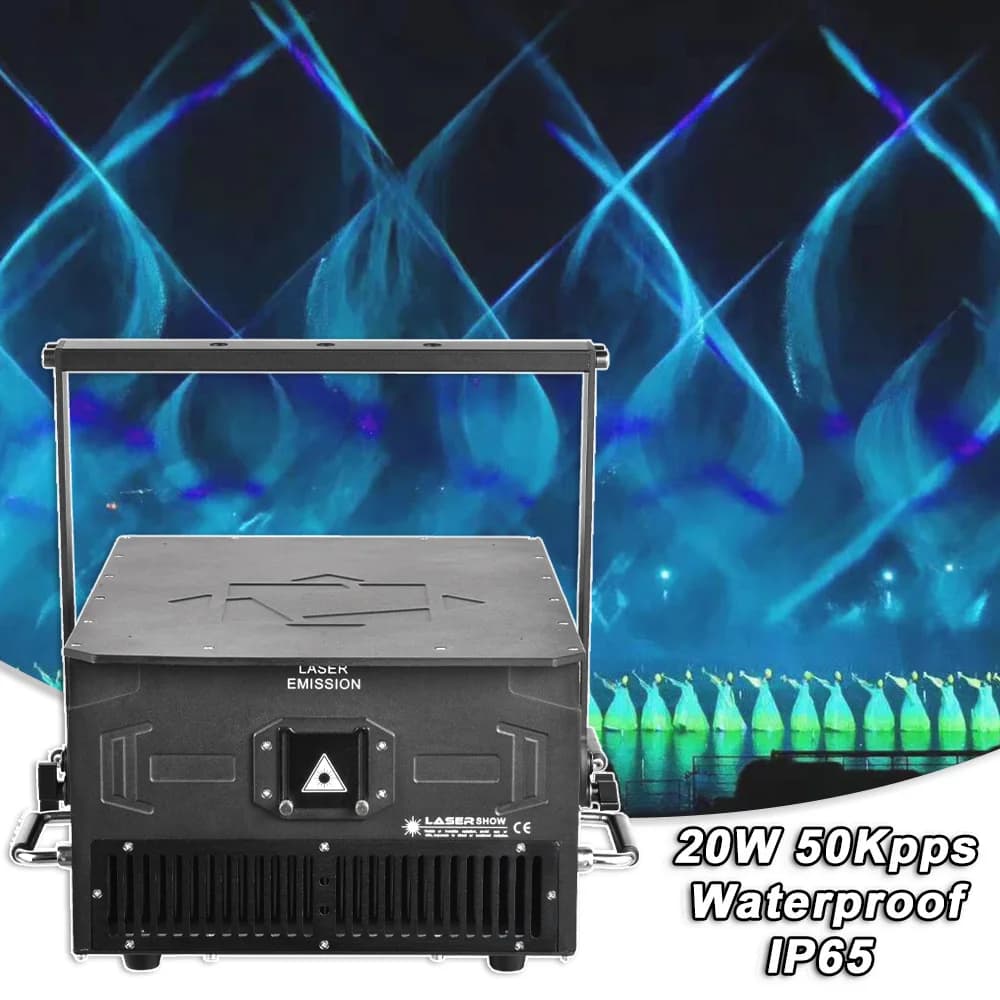 YUER 20W RGB Proiettore Fascio Laser Impermeabile IP65 Outdoor Professionale Concerto Festa di Illuminazione Della Fase Per Dj Disco Flight Case