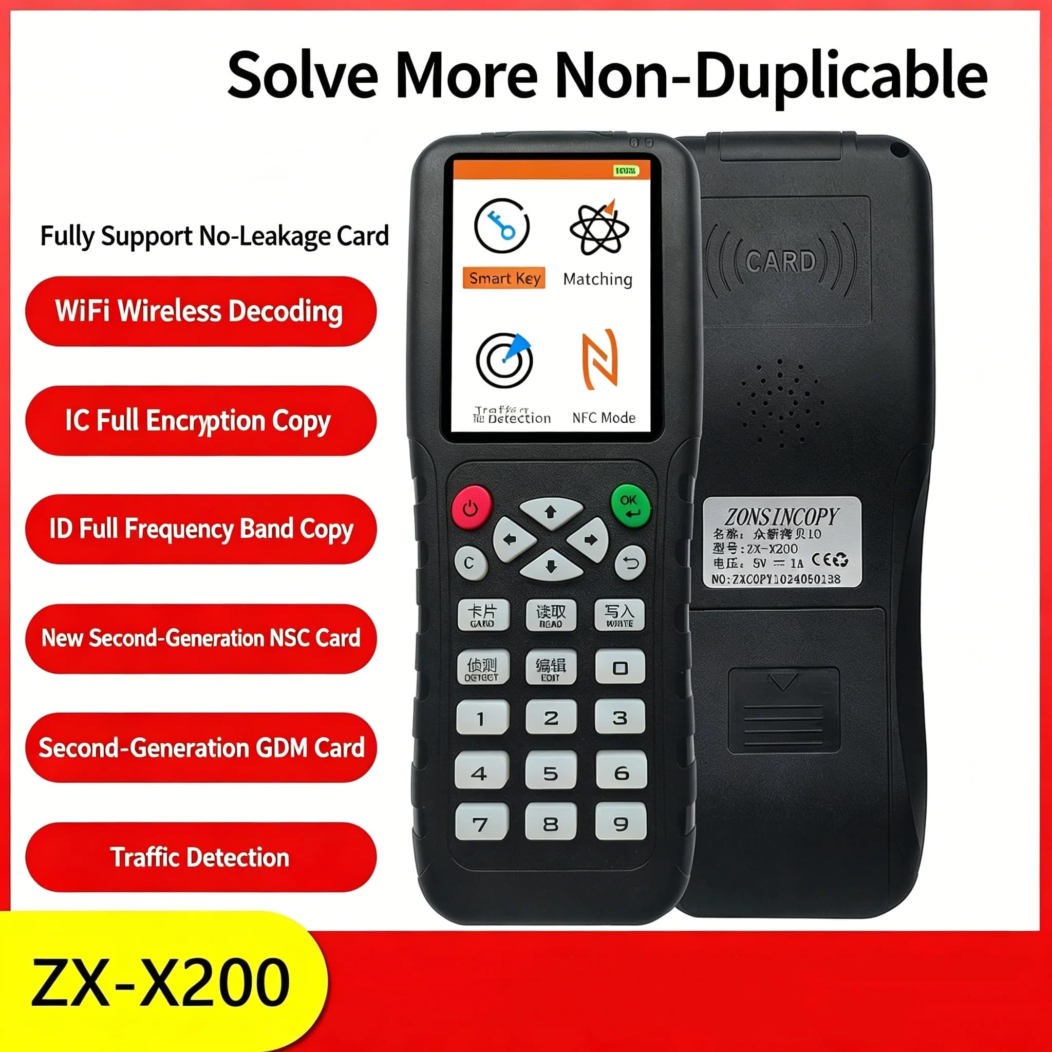 NFC Smart Card Reader Writer RFID Copier 125KHz 13.56MHz USB Fob Programmer Copy Encrypted Key With Voice Broadcast X200