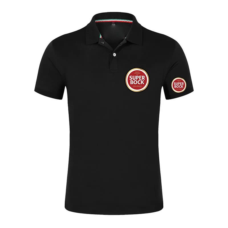 Men's Short Sleeve Polo Shirt SUPER BOCK SABOR AUTENTICO Logo Print 2026 Contrast Collar Design Casual Business Golf T-shirt