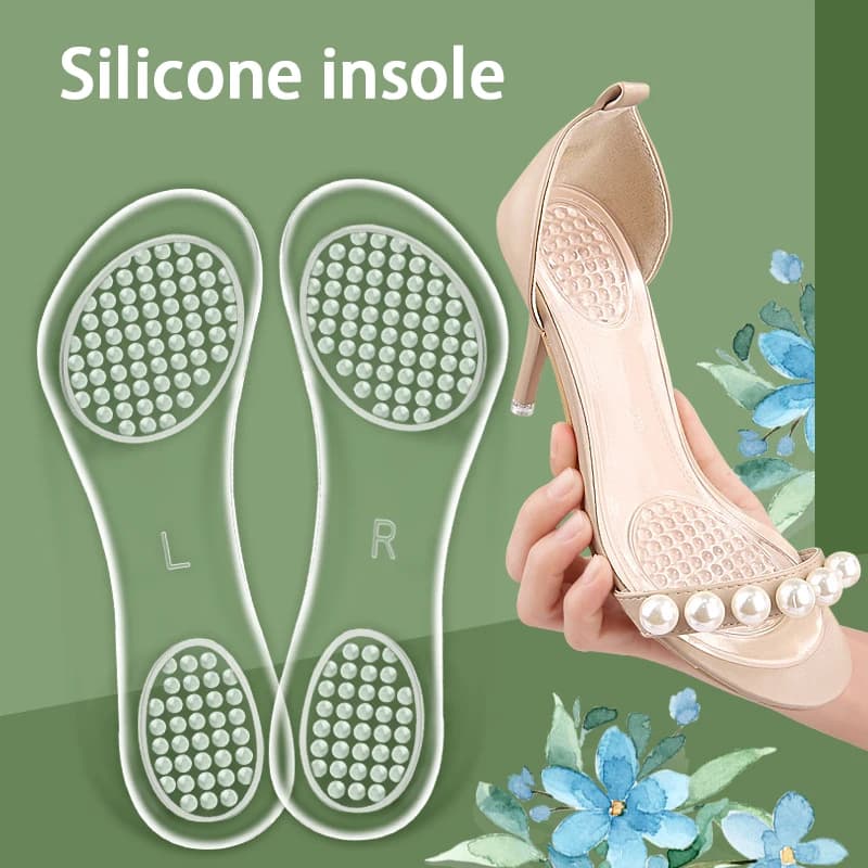 GEL Silicone Insoles Heels Single Sandals Shoes Cushion Self-adhesive Insole Non-slip Shoe Pads Shock-absorbing Shoes Sole