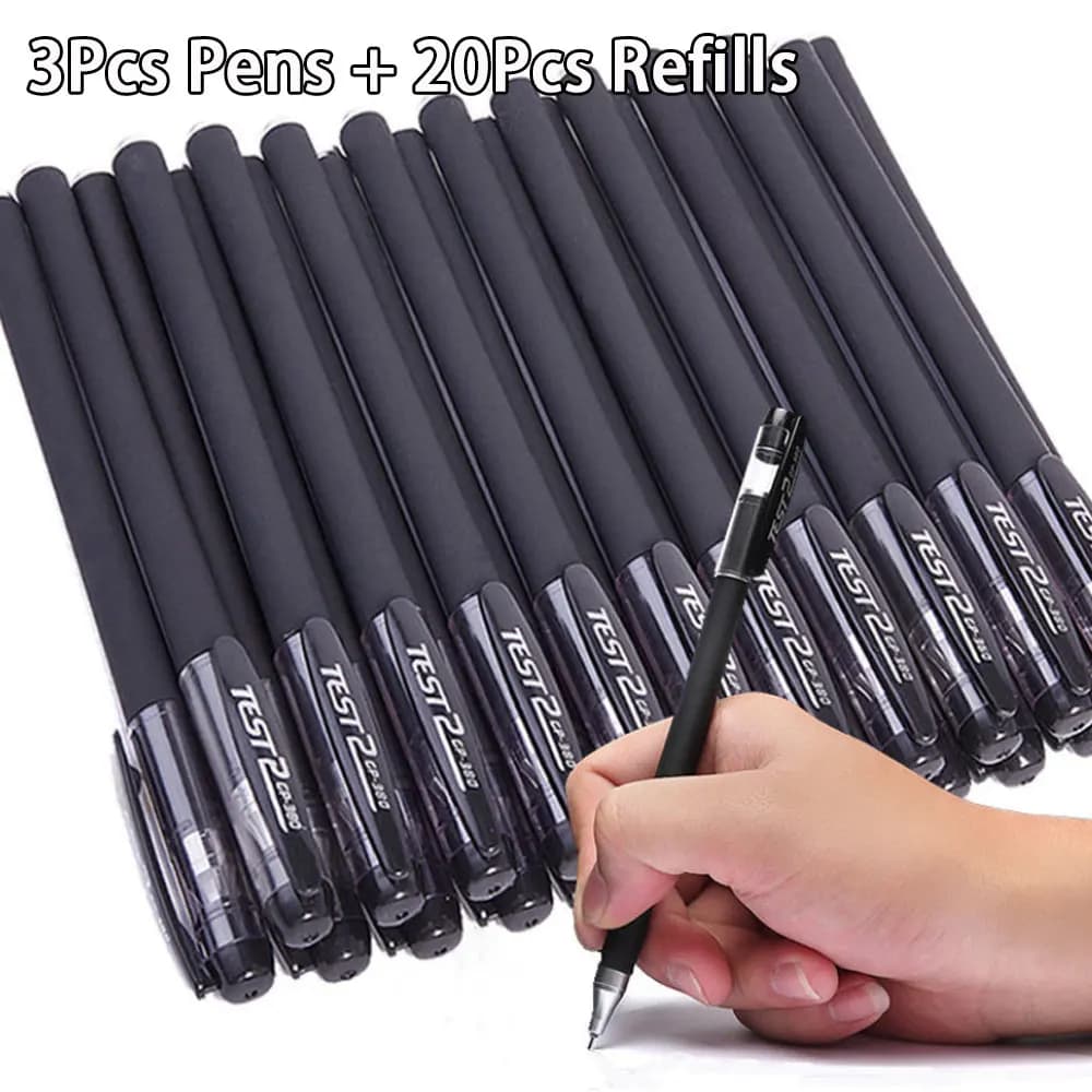 23 penne gel con punta ad ago da 0,5 mm per una scrittura fluida, penne a sfera con inchiostro nero/blu/rosso, forniture di cancelleria perfette per studenti