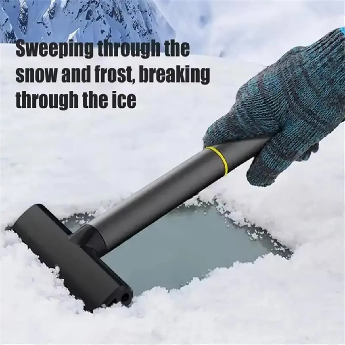HITL Car Ice Scraper Windshield Snow Removal Shovel Ice Breaker Snow Remover Cleaning Glass Brush TPU Snow Brush Shovel Tool