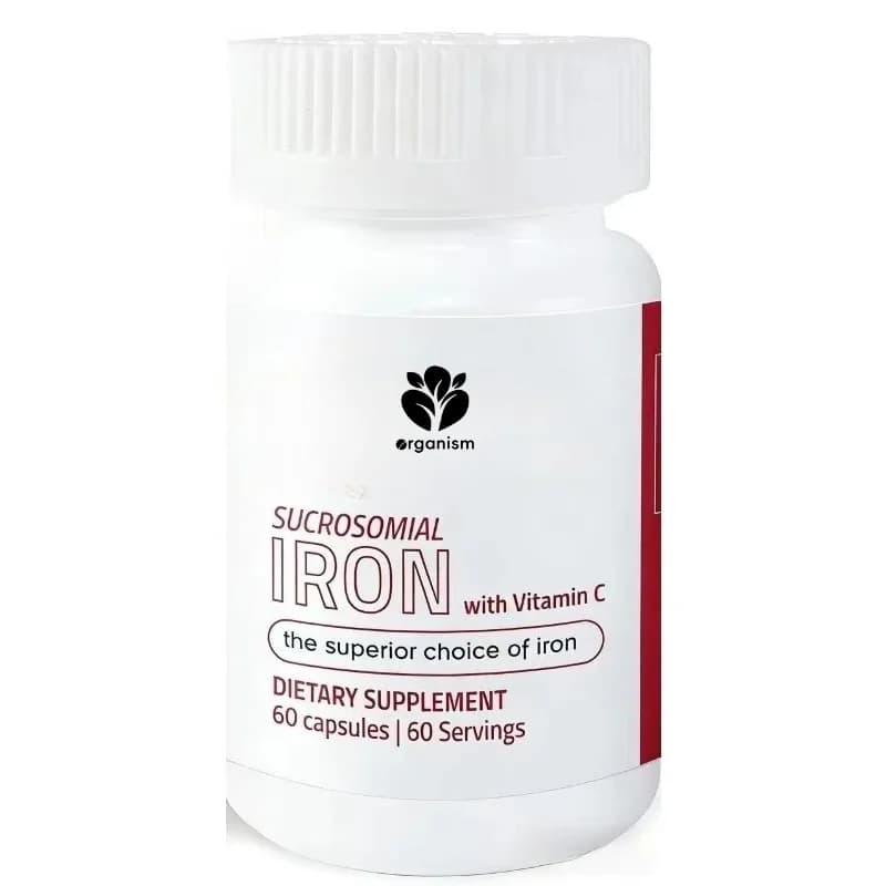Iron supplement containing vitamin C - anemia and energy support, 60 capsules