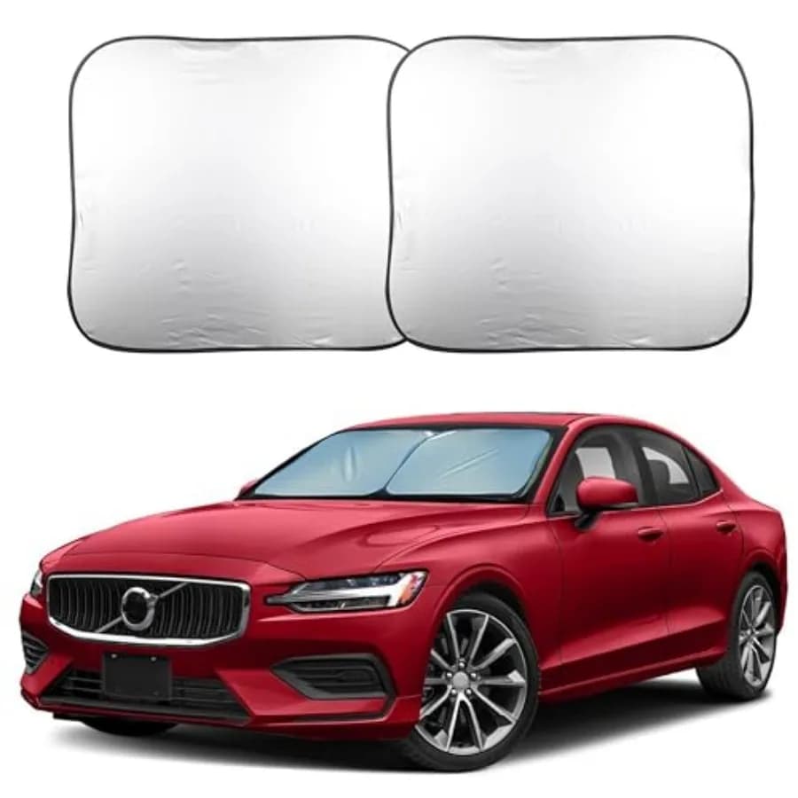 Parasole Pieghevole per Parabrezza Auto in 2 Pezzi, Protezione UV e dal Calore, Raffreddamento Interno, Design Migliorato Durevole, Facile da Piegare, Anteriore