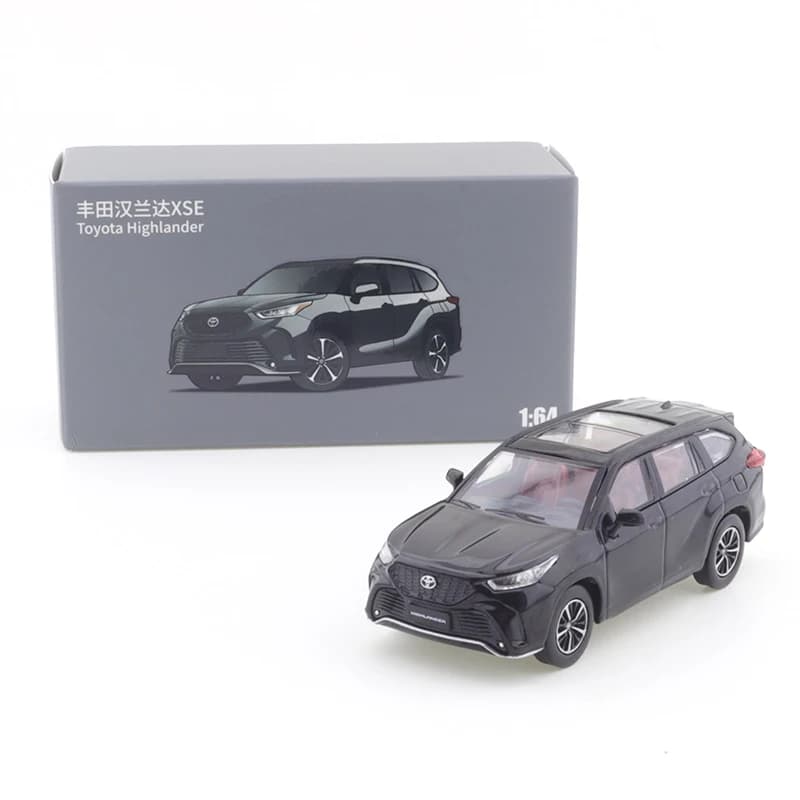 JKM 1:64 Highlander XSE American Sports Sedan SUV Metallo Scorrevole Pendolo Corona 2007 Argento Simulazione Lega Auto in Scala Ridotta