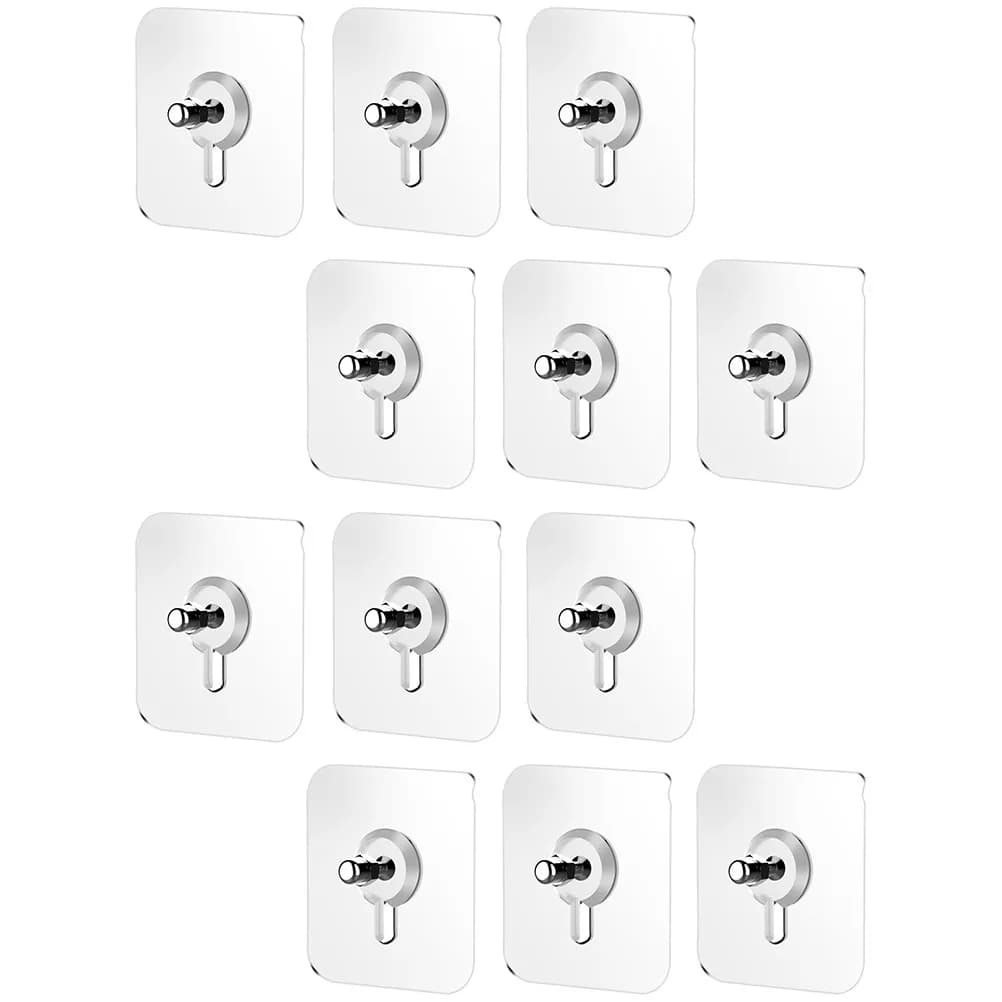 12 Pezzi Ganci a Ventosa in Acrilico Trasparente con Viti per Appendere a Parete Tavole Decorative, Chiavi, Vestiti, Poster, Supporti per Vetri e Finestre