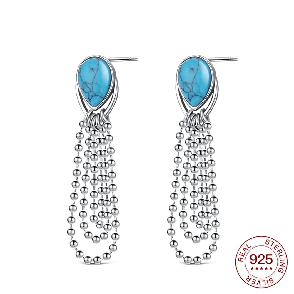 Orecchini in argento sterling 925 Orecchini con nappa ambrata goccia d'acqua Orecchini originali per regali da indossare ogni giorno per feste di amici alla moda da donna
