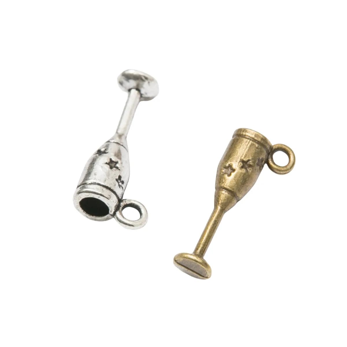 20 pz Charms Flauti di Champagne Bicchiere di Vino 20x8mm Bronzo Antico Argento Colore Placcato Pendenti Che Fanno Gioielli Tibetani Fatti A Mano FAI DA TE