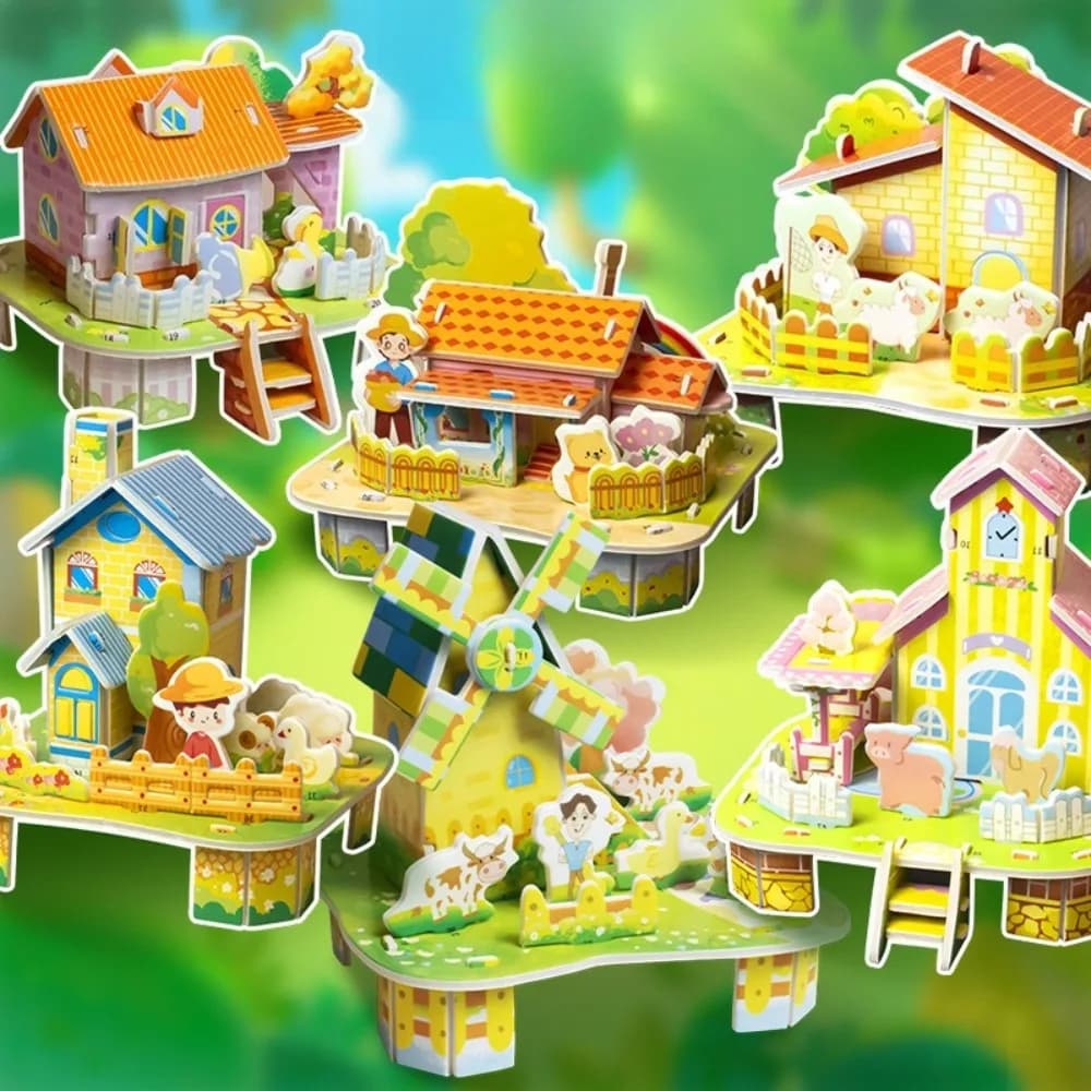 Puzzle per bambini 3D Giocattoli educativi per l'educazione precoce Blocchi di costruzione avanzati Scuola materna per bambini EPS + Giocattoli di carta Giocattoli educativi