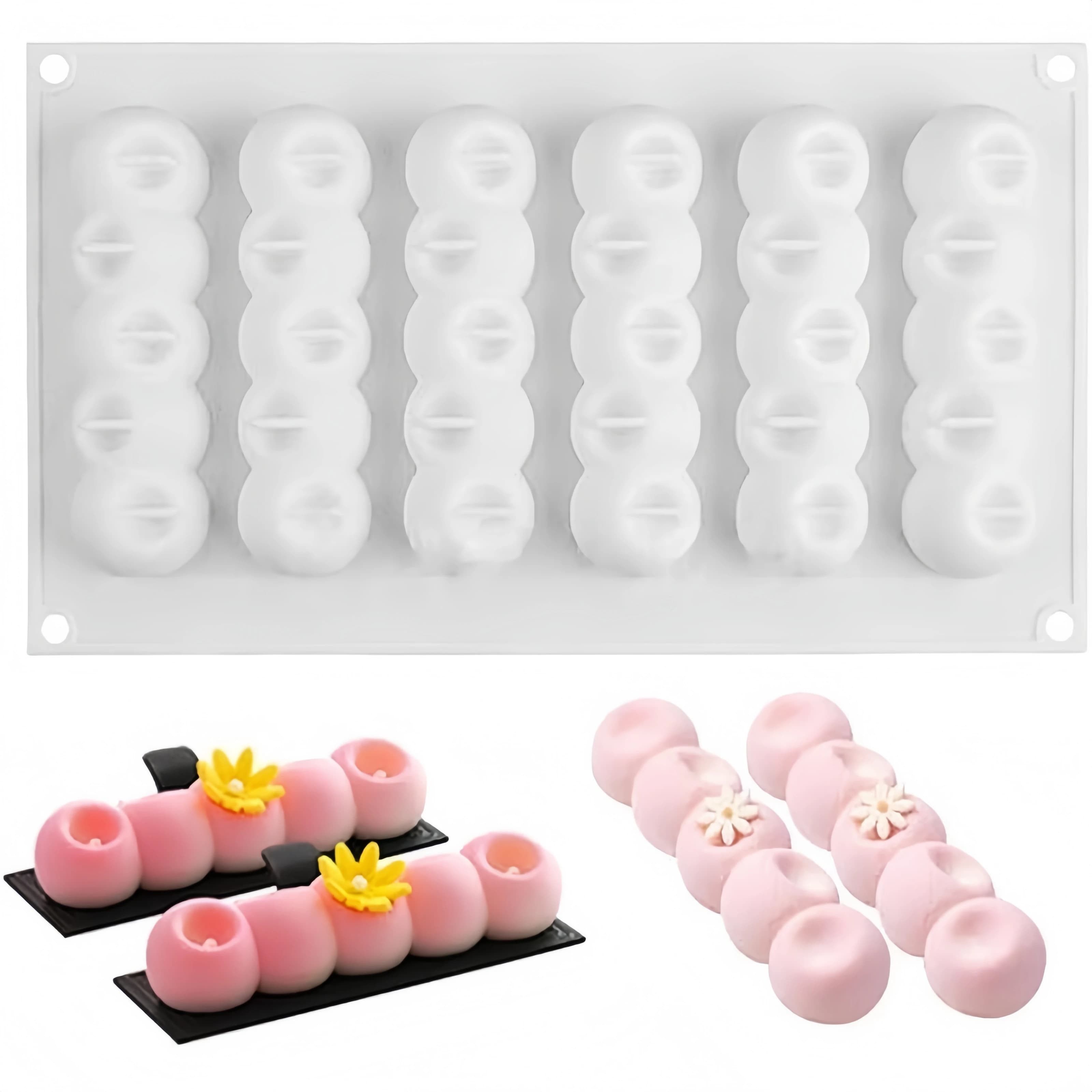 Fai da te Caterpillar Stampo da forno in silicone Palline di cioccolato Caramelle Biscotto Torta Gelatina Stampo per ghiaccio Regali carini Set di candele per sapone