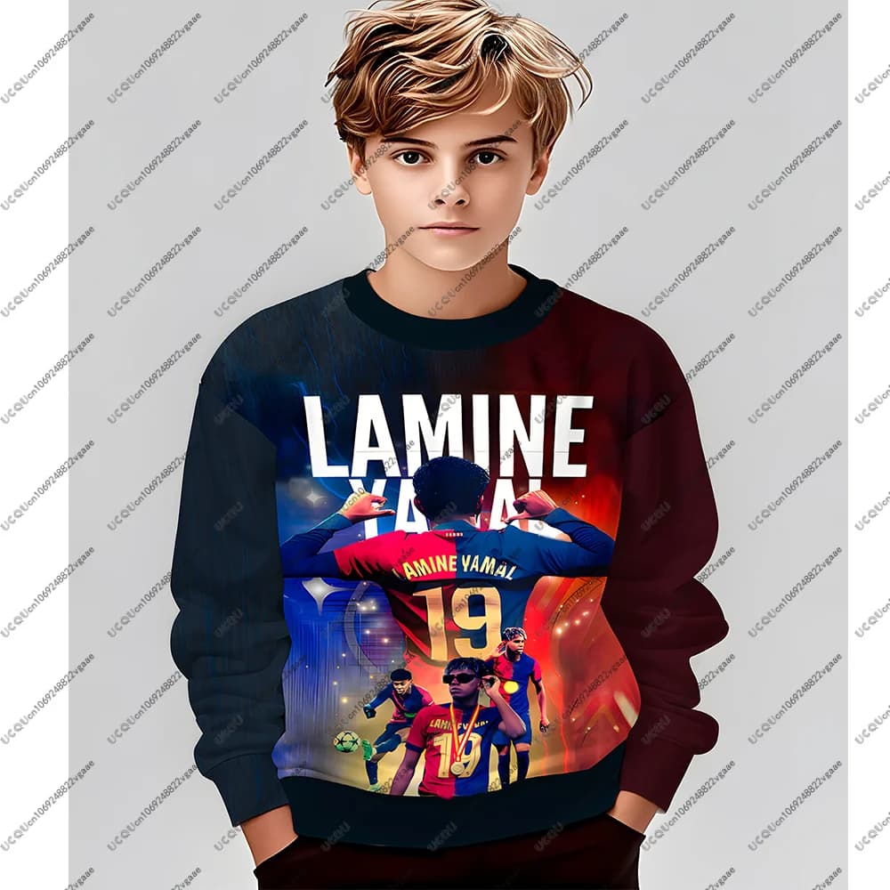 Football sweater Tee Men Children Boy Gift Top T Shirt Hoodie Casual Spain 19 Boys Lamine Yamal Soccer Autumn Sportswear