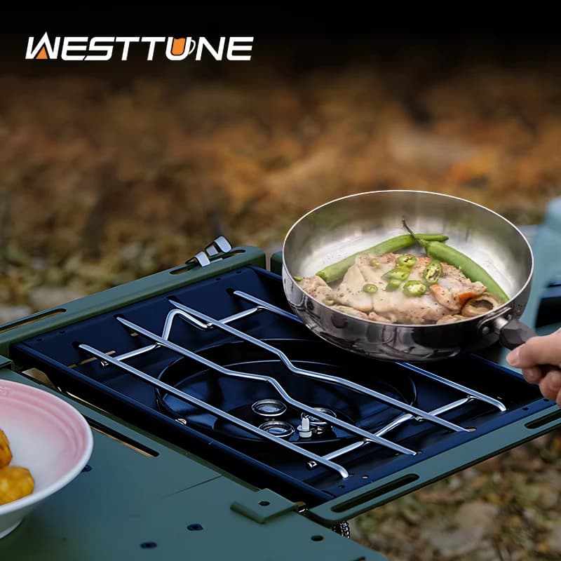 WESTTUNE IGT gas cooker from camping High power kitchen burner from 6000 W with electronic ignition Stainless steel camping picnic oven
