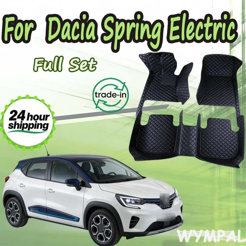 Tappetini per Auto di LUSSO per Dacia Spring Electric 2021 2022 2023, Impermeabili, Accessori Auto