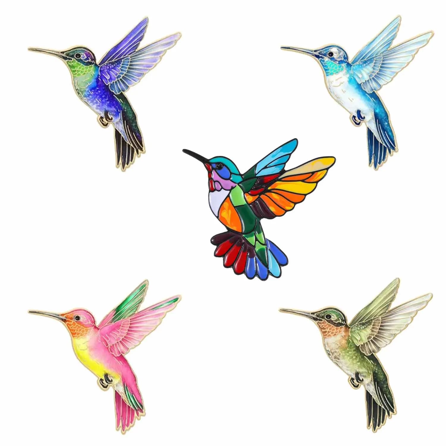 Personalized and creative colorful hummingbird badge, new cute brooch, clothes, bags, accessories