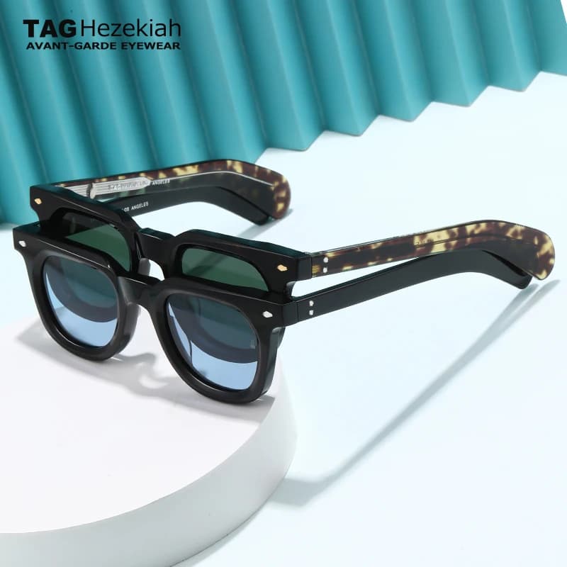 Luxury Brand framed tortoiseshell fashion sunglasses VENDOME Men designer handcrafted sun glasses Retro Acetate Sunglass Women