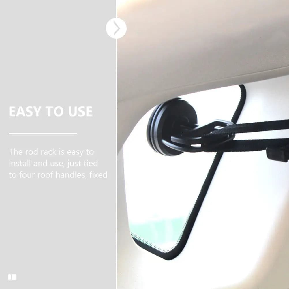 Set Portacanna da Pesca per Auto, Design Flessibile a Strisce Parallele, Supporto per Canna da Pesca da Montare sul Tetto del Veicolo