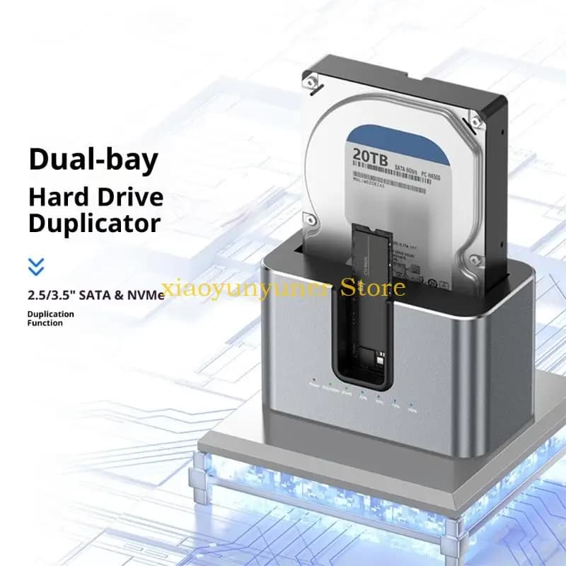 Custodia NVMe a due slot P9JB con funzione copia offline Custodia in alluminio da 10 Gbps