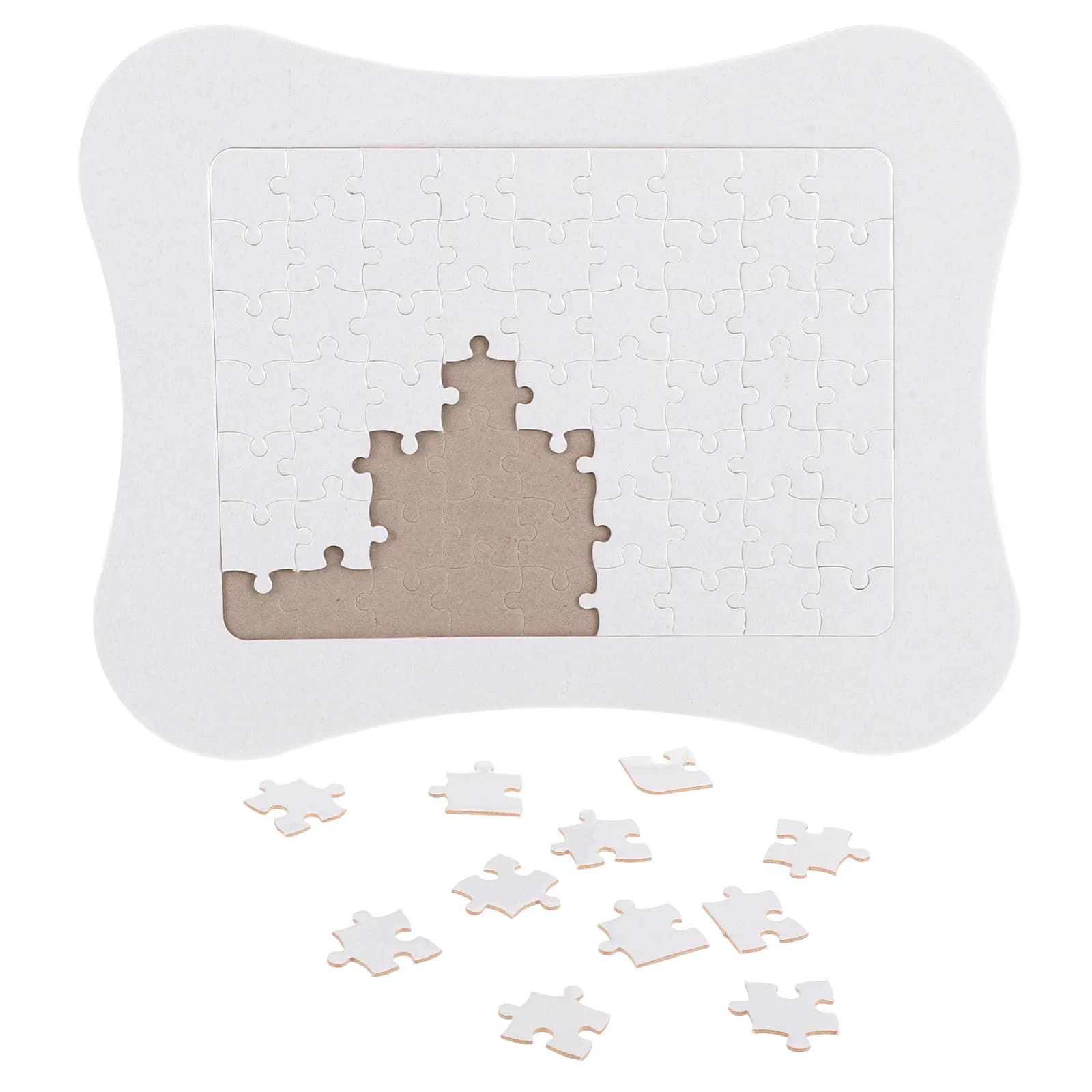 1Set Blank Jigsaw Puzzle for DIY Sublimation Transfer Thermal Heat Press Craft Paper Puzzle Pieces Reusable Classroom Party